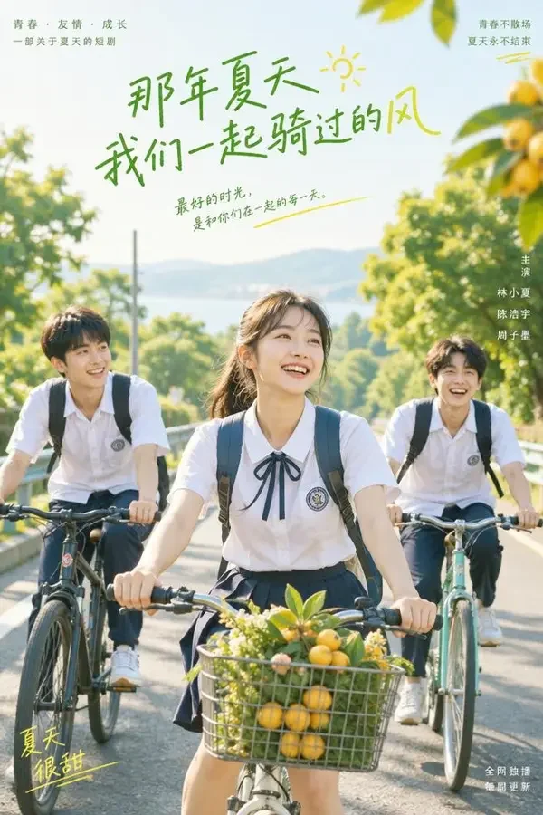 三个人的甜夏 - 黄果短剧 黄果短剧《三个人的甜夏》青春短剧封面