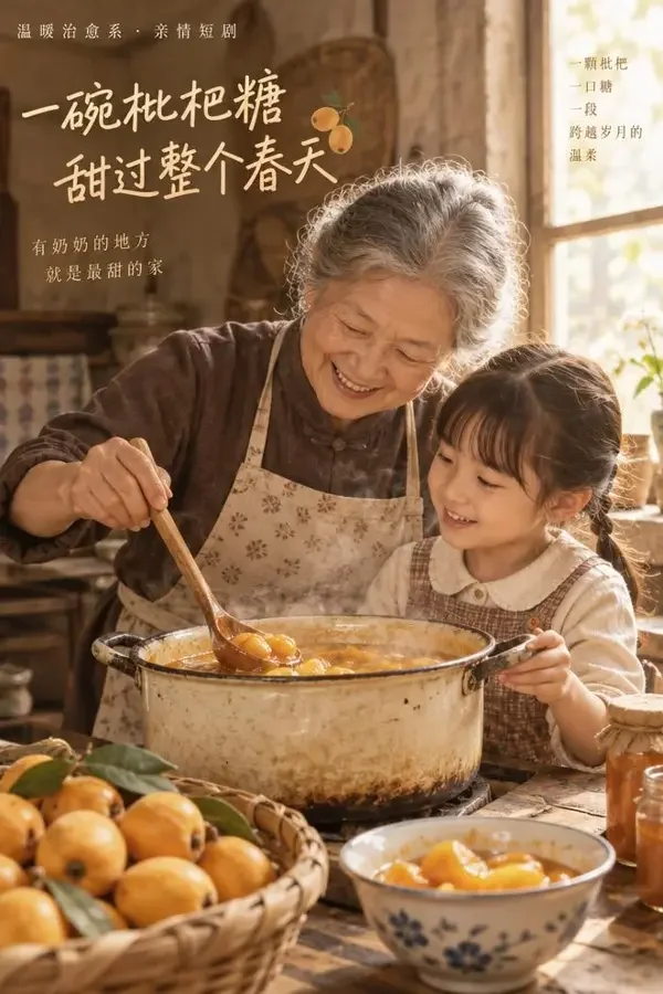 外婆的枇杷膏 - 黄果短剧 黄果短剧《外婆的枇杷膏》家庭短剧封面